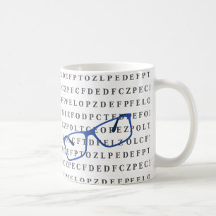 Optometrist Optician Eye Test Chart and Specs  Coffee Mug