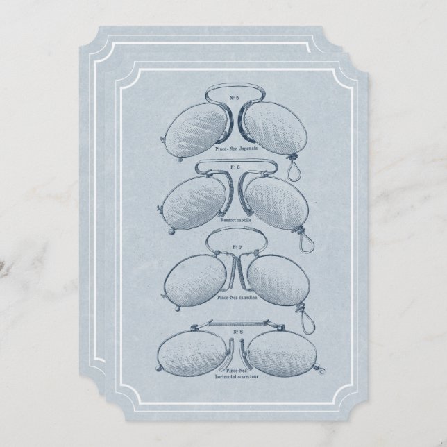 Optometrist Retirement Vintage Eyeglasses Invitation (Front/Back)