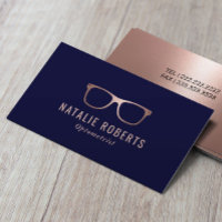 Optometrist Rose Gold Eyewear Eye Glasses Navy