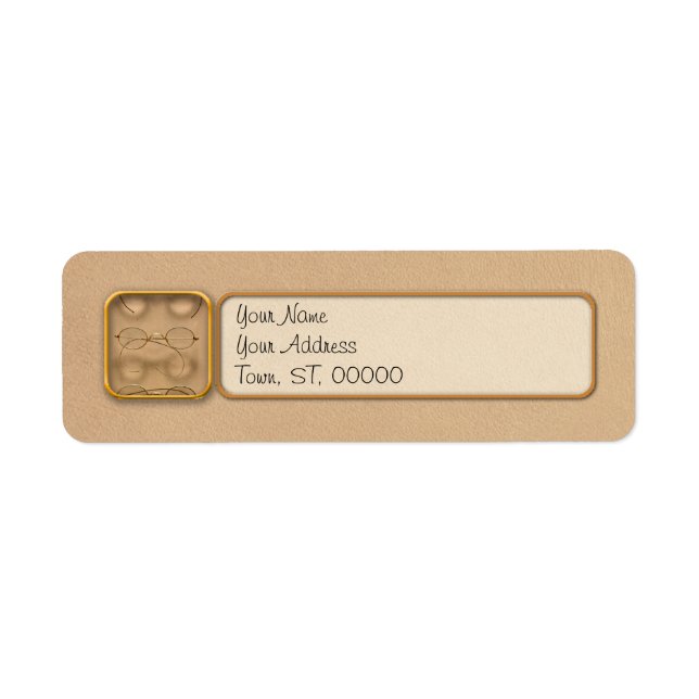 Optometrist - Simple gold frames Return Address Label (Front)