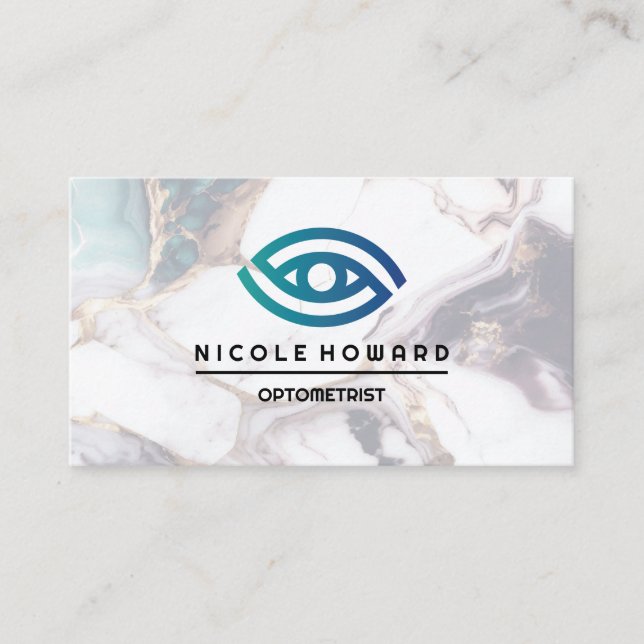 Optometrist | Stylised Eye Logo Business Card (Front)