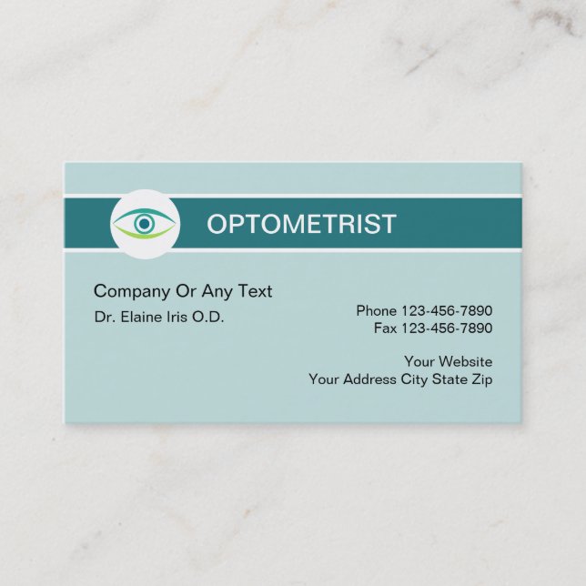 Optometrist Theme Business Cards (Front)