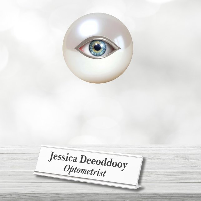 Optometrist White Desk Name Plate (Creator Uploaded)