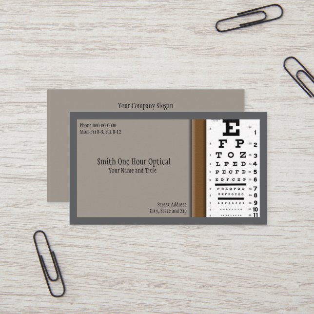 Optometrists Business Card (Front/Back In Situ)