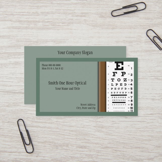 Optometrists Business Card (Front/Back In Situ)