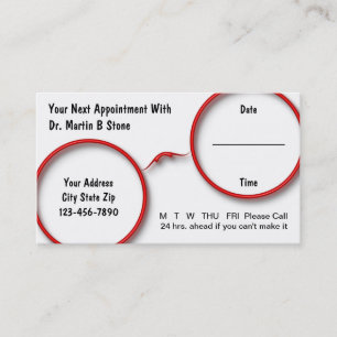 Optometry Appointment Cards