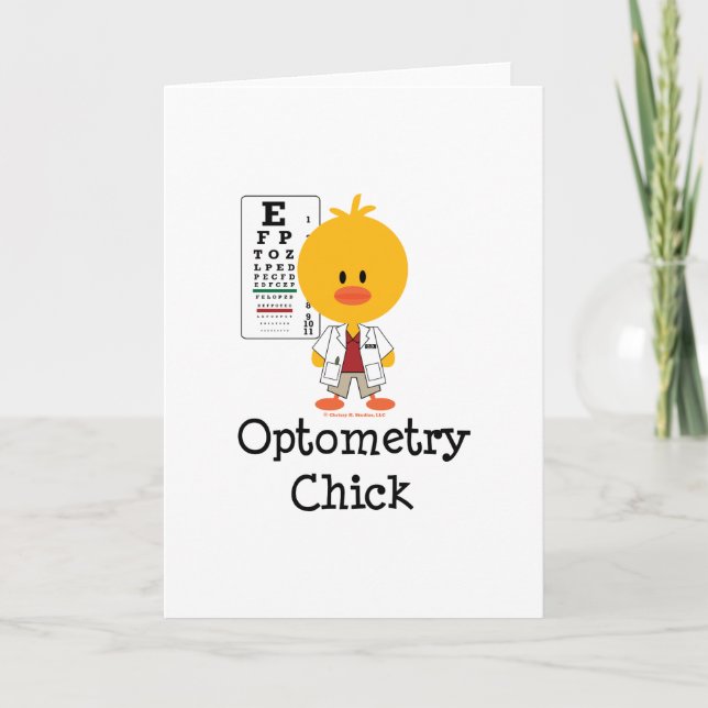 Optometry Chick Greeting Card (Front)