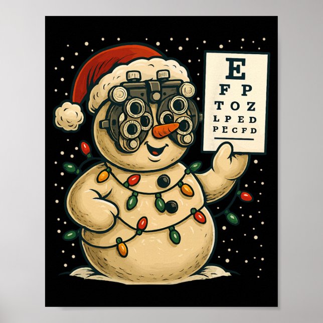 Optometry Christmas Ophthalmologist Funny Optician Poster (Front)
