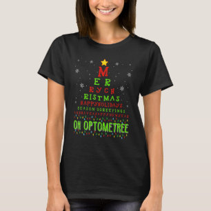 Optometry Christmas Tree Funny Xmas Eyeglasses Eye T-Shirt