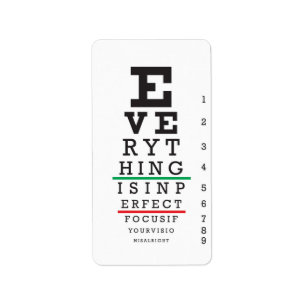 Optometry Eye Chart Illustration Label