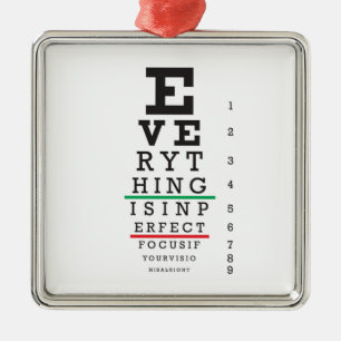 Optometry Eye Chart Illustration Metal Tree Decoration