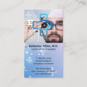 Optometry Eye Chart Visual Health Business Card