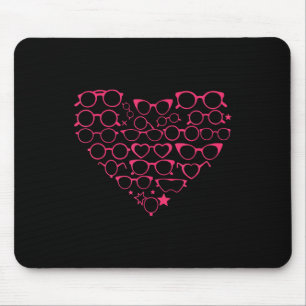 Optometry Eyegles Heart Valentines Day Mouse Pad