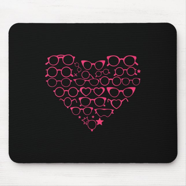 Optometry Eyegles Heart Valentines Day Mouse Pad (Front)