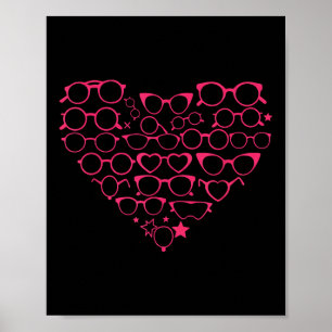 Optometry Eyegles Heart Valentines Day Poster