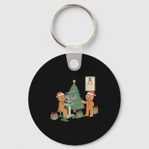 Optometry Gingerbread Christmas Optician Sight Squ Key Ring