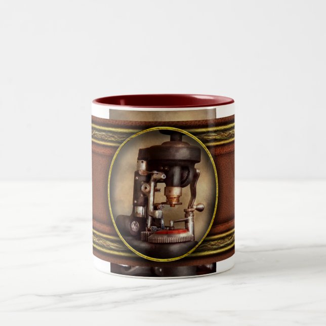 Optometry - Lens cutting machine Two-Tone Coffee Mug (Center)