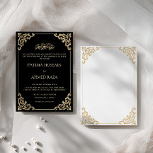 Opulent Antique Gold Frame Black Muslim Wedding