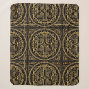 Opulent Art Deco Geometric Symmetry, Vintage 1920s Sherpa Blanket