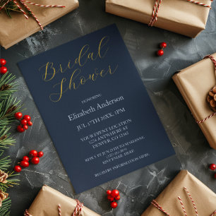 Opulent Blue Bridal Shower Invitation