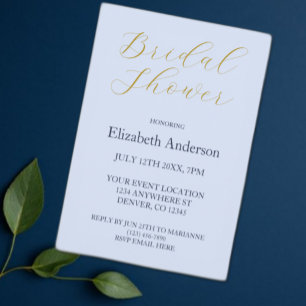Opulent Blue Bridal Shower Invitation