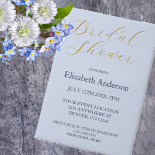 Opulent Blue Bridal Shower Vellum Invitations