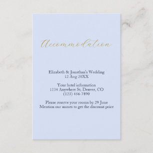 Opulent Blue Wedding Accommodation Enclosure Card