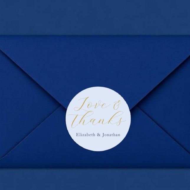 Opulent Blue Wedding Classic Round Sticker (Creator Uploaded)