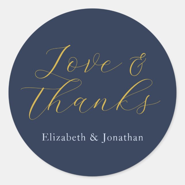 Opulent Blue Wedding Classic Round Sticker (Front)
