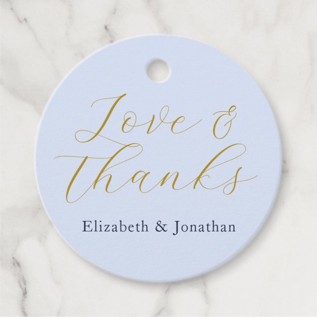 Opulent Blue Wedding Favour Tags (Front)