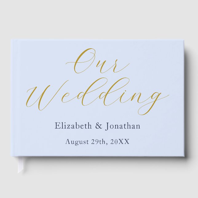 Opulent Blue Wedding Guest Book (Front)