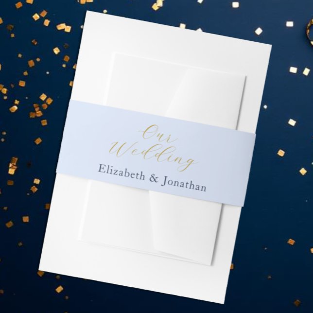 Opulent Blue Wedding Invitation Belly Band (Creator Uploaded)