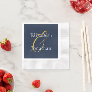 Opulent Blue Wedding Napkin