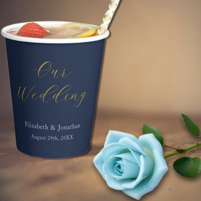 Opulent Blue Wedding Paper Cups (Creator Uploaded)