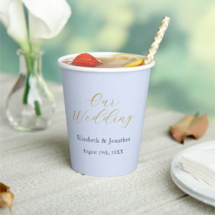 Opulent Blue Wedding Paper Cups