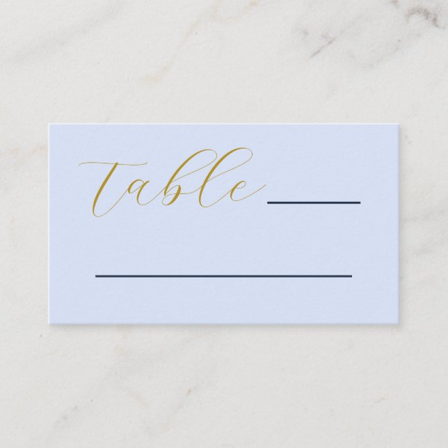 Opulent Blue Wedding Place Card (Front)