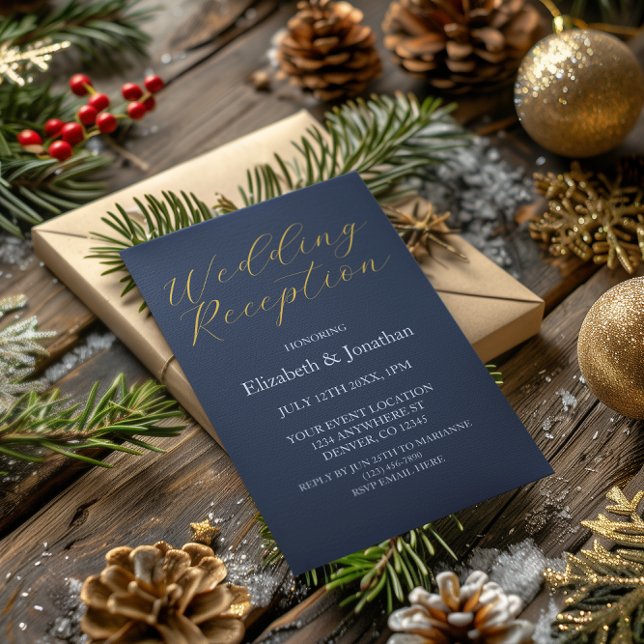 Opulent Blue Wedding Reception Invitation (Creator Uploaded)