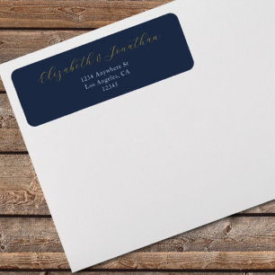 Opulent Blue Wedding Return Address Label