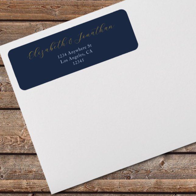 Opulent Blue Wedding Return Address Label (Creator Uploaded)