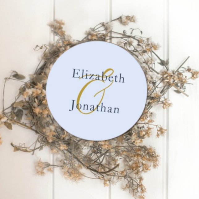 Opulent Blue Wedding Round Paper Coaster (Creator Uploaded)