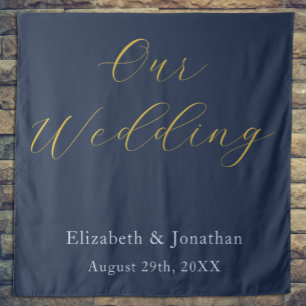 Opulent Blue Wedding Tapestry