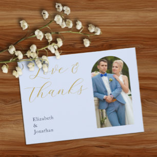 Opulent Blue Wedding Thank You Card