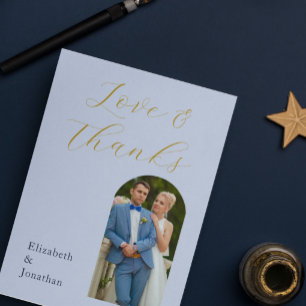 Opulent Blue Wedding Thank You Card