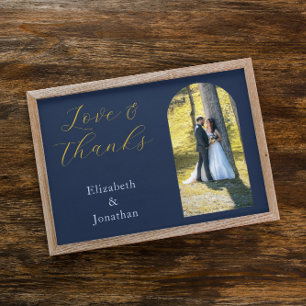 Opulent Blue Wedding Thank You Card