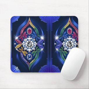 Opulent Elegance: Diamond & Gemstone Engraved Mouse Pad