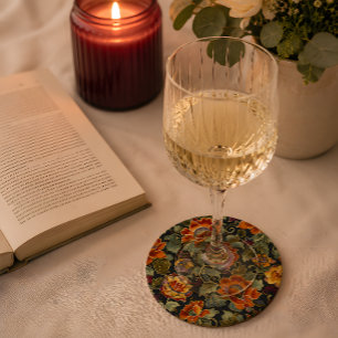 Opulent Floral Drink Coaster in Vintage Style