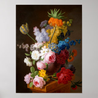 Opulent flower still life, poster