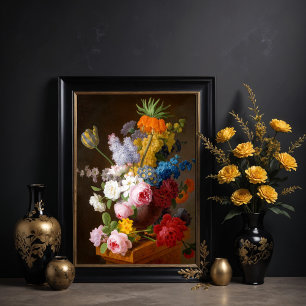 Opulent flower still life, poster