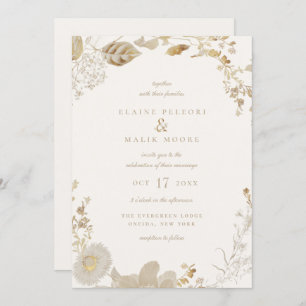 Opulent Gilded Garden Wedding Invitation