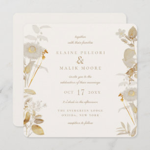Opulent Gilded Garden Wedding Invitation